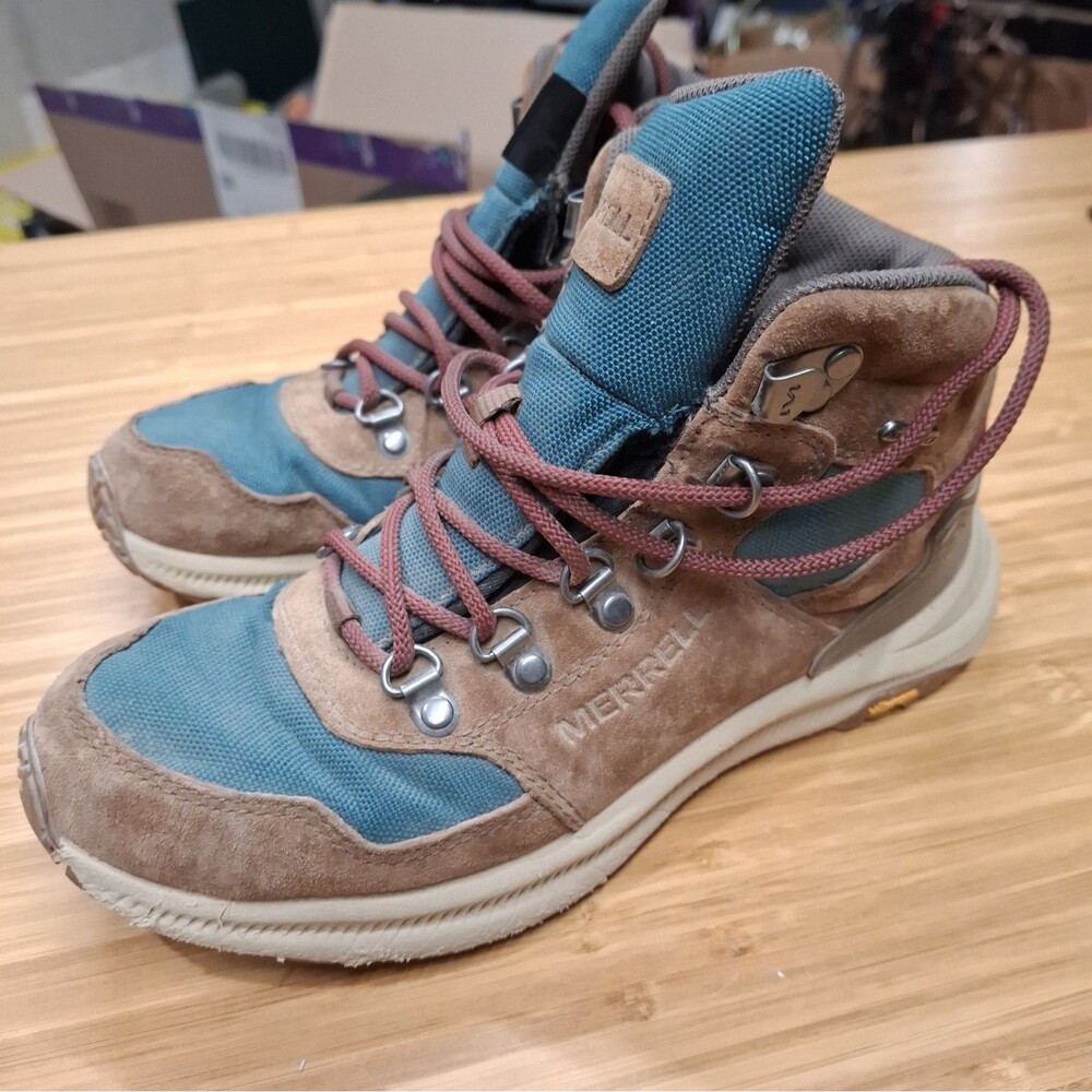 Merrell Ontario 85 Mid Waterproof Womens 6 Hiking Boots Dragonfly J18852 Brown